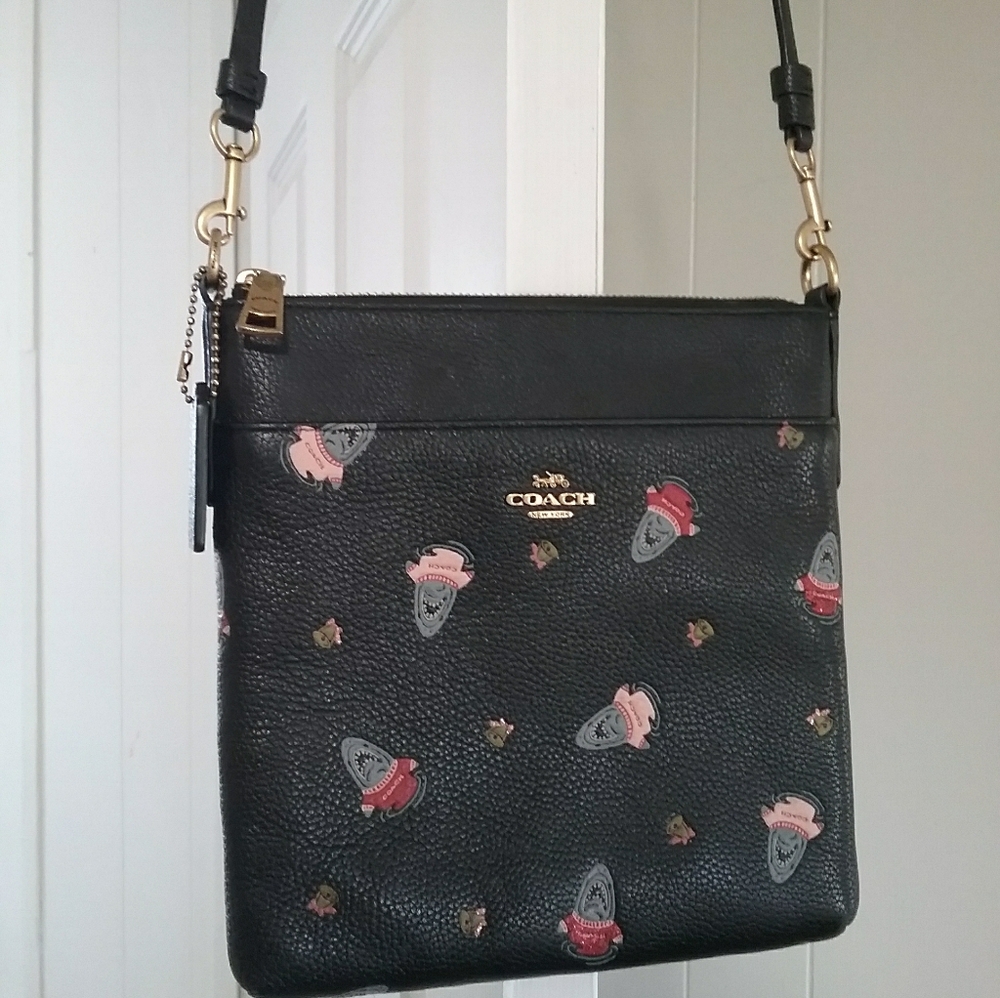 Coach Sharky Black Crossbody Purse